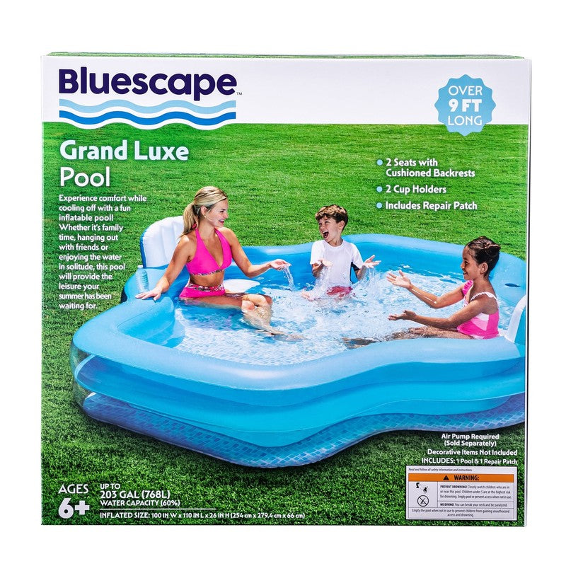 Blue Grand Luxe Inflatable Family Swimming Pool, 2 Seats, Age 6 & Up4
