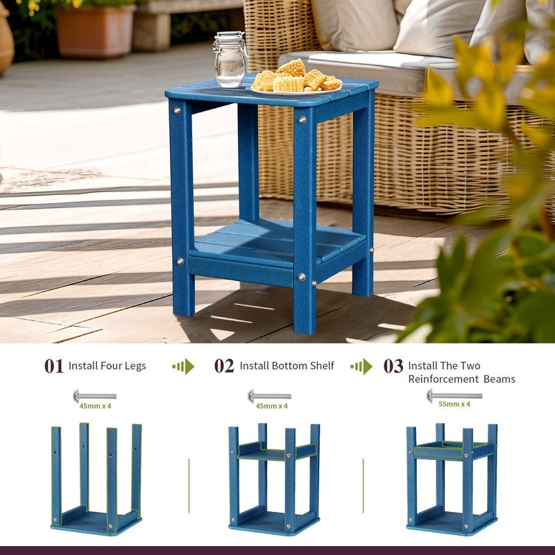 | Patio Garden Side Table with 2 Layer Storage,Outdoor End Tables for Your Adiro4
