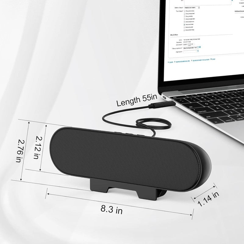 Computer Speaker for Desktop PC Monitor Loud Sound USB Volume Control Black6