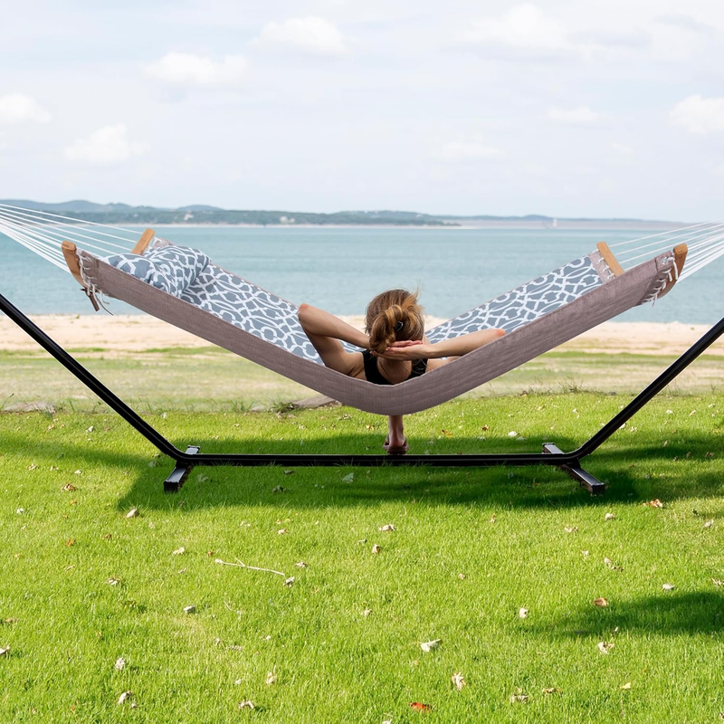 Freestanding Hammock with Stand 450lb Capacity Frame Outdoor Grey1