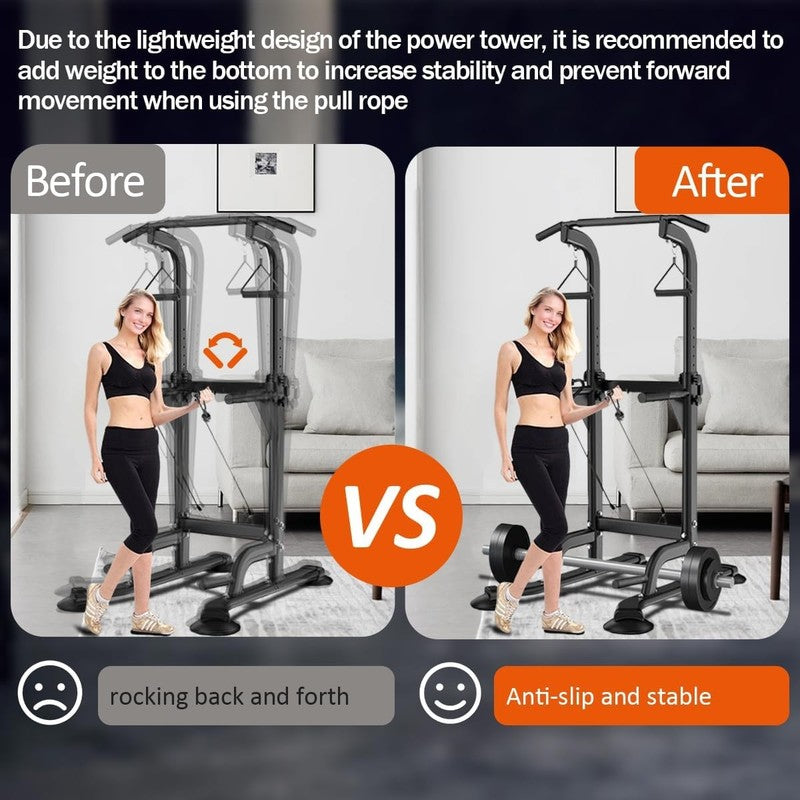 Power Tower Pull up & Dip Station, Adjustable Home Strength Training Rack4