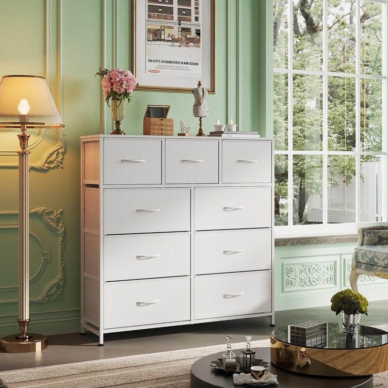 9 Drawer Dresser, Fabric Storage Tower for Bedroom, Hallway, Closet, Tall Chest 1