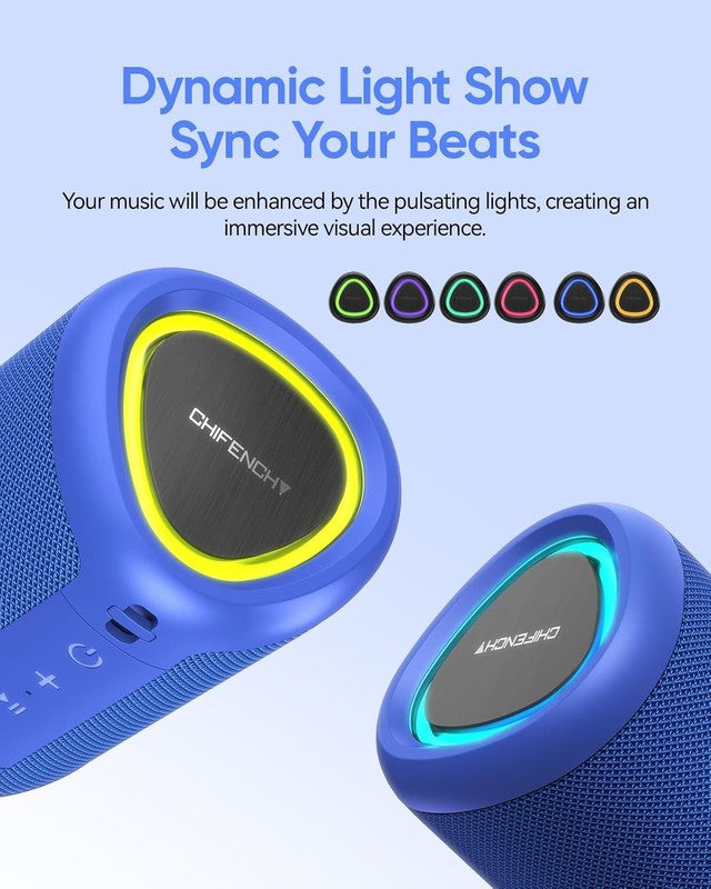 Portable Bluetooth Speaker with Lights, IPX5, All Day Playtime, TWS, Outdoor2