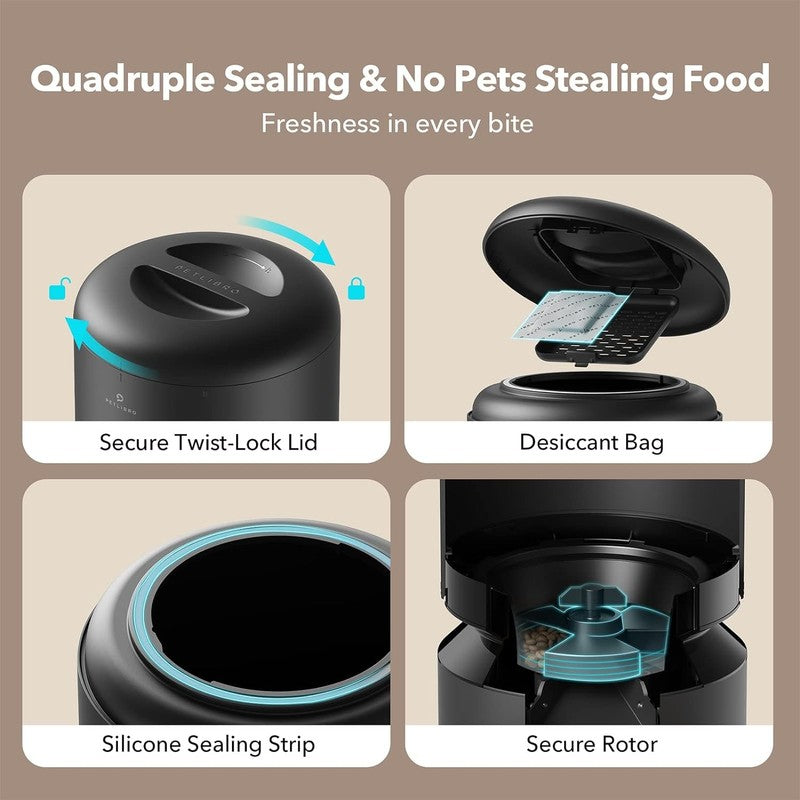 Automatic Cat Feeder, Timed Pet Food Dispenser for Cats Dogs, 6 Meals Daily4