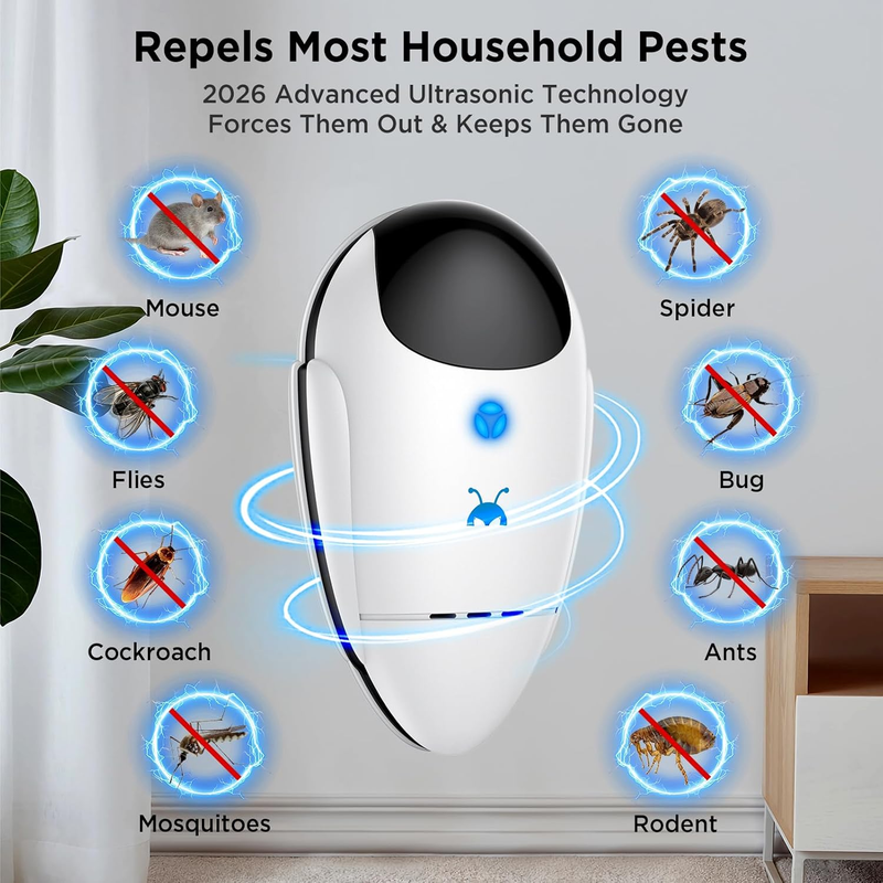 2026 Ultrasonic Pest Repeller Plug-In Mouse Roach Spider Control 4 Pack1