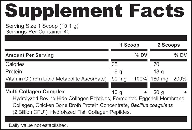 Collagen Peptides Powder with Vitamin C & Probiotics, Unflavored, 40 Servings7