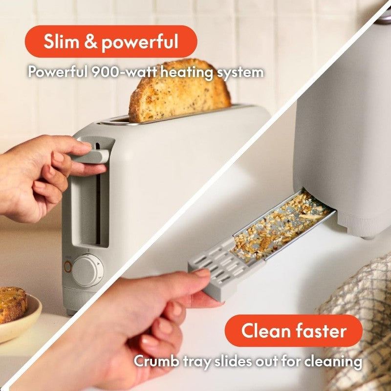 Compact 2 Slice Toaster with 6 Shade Settings & Auto Shutoff, Oatmilk3