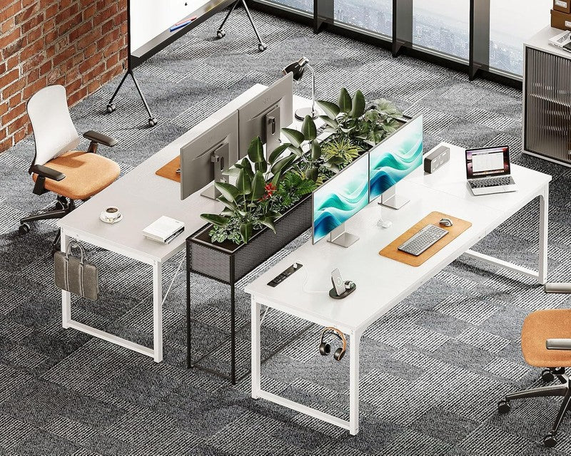 71'' Computer Desk w/ USB Ports Large Office Study Student Writing Desk White3
