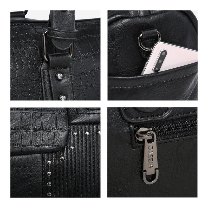 Women Soft Vegan Leather Barrel Bags Large Top Handle Totes Satchel Handbags Sho5