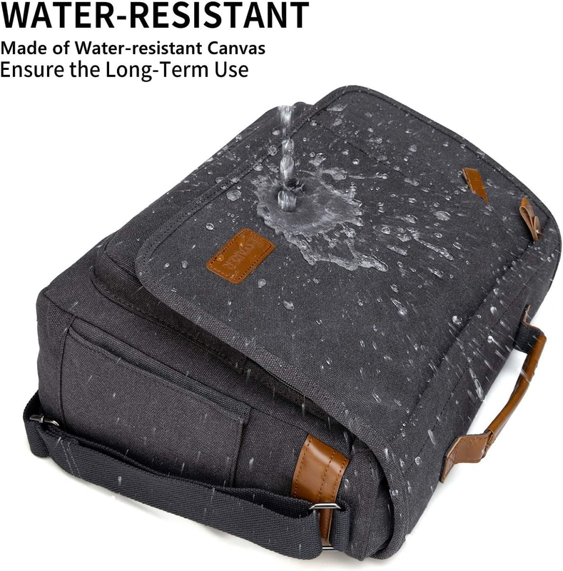 Men's Messenger Bag 17 17.3" Laptop Water Resistant Canvas Shoulder Bag Grey2