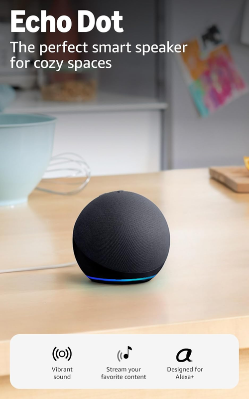 Echo Dot Alexa Smart Speaker Vibrant Sound Bedroom Office Charcoal11
