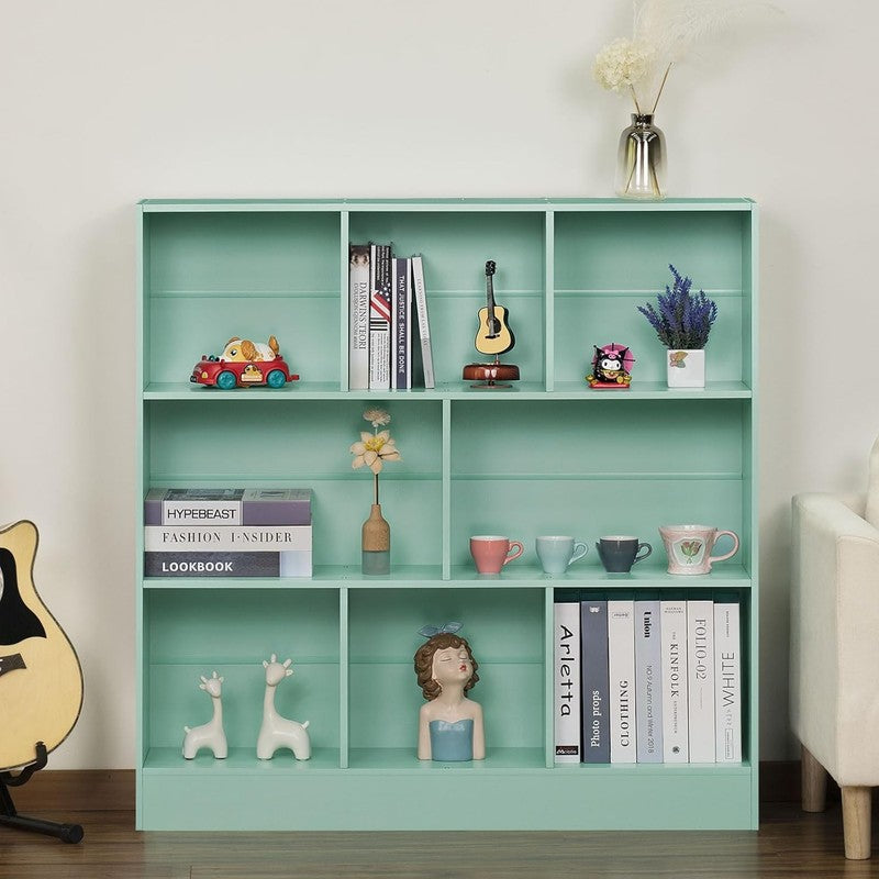 Mint-Green 8 Cube Kids Bookshelf, 3 Tier Storage Organizer for Toys & Books5