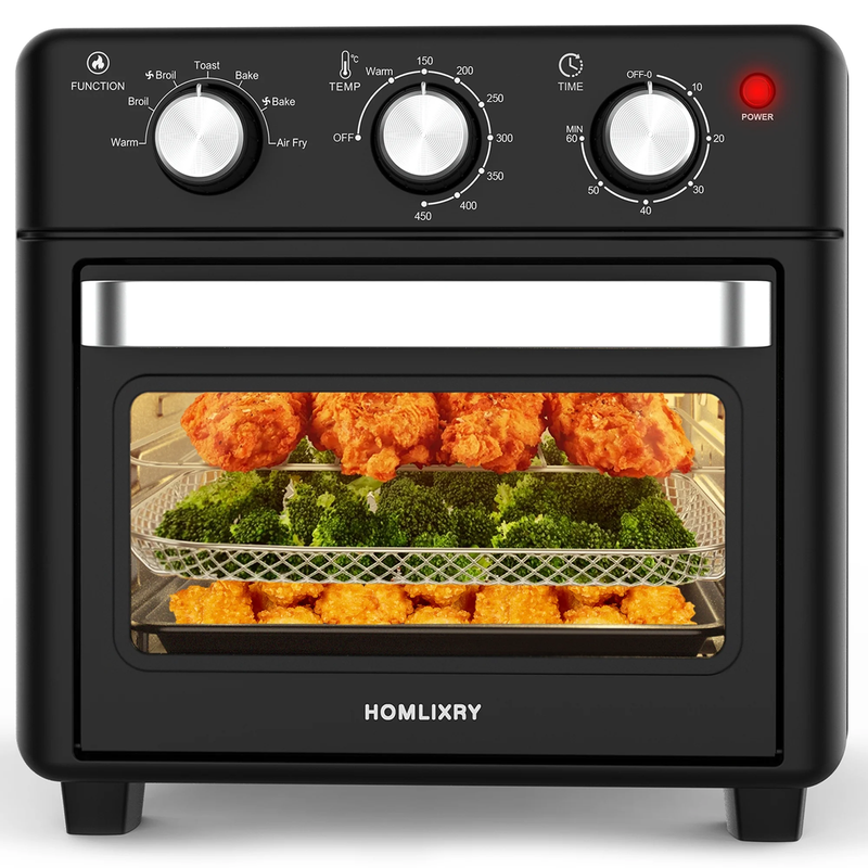 14QT Air Fryer Toaster Oven Combo 7 in 1 Oil Less Cooker Bake Broil Toast Black9