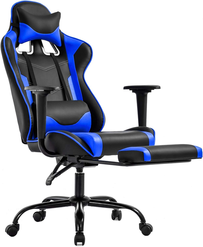 Ergonomic Gaming Office Chair with Footrest, Lumbar Support & Headrest - Blue10