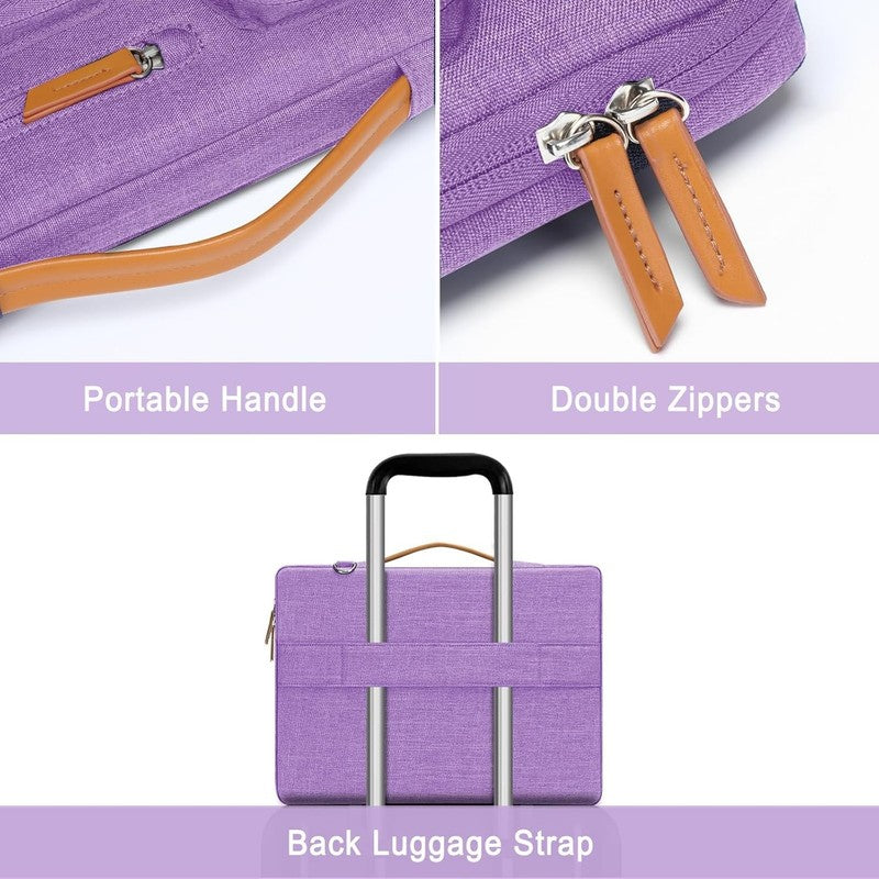 15.6 Inch Laptop Shoulder Bag 360 Protective Messenger 4 Zipper Pockets5
