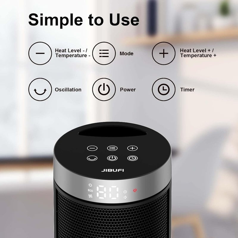 Portable Ceramic Space Heater w/ Remote, 3 Modes, Overheat & Tip Over Safety1