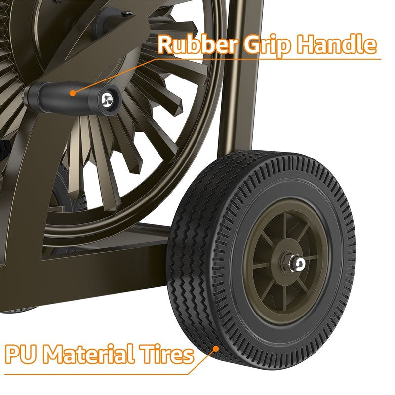 Garden Hose Reel Cart with Wheel, Hold up to 200 Ft of 5/8" Hose3