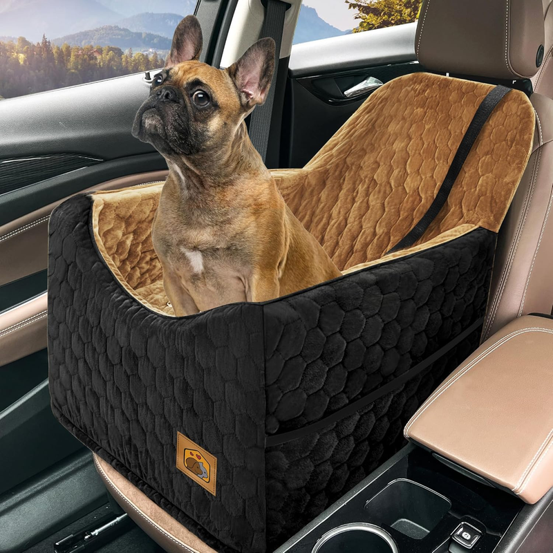 Dog Car Seat for Small/Medium Dogs up to 35lbs Foam Washable Cover Blackbrown10