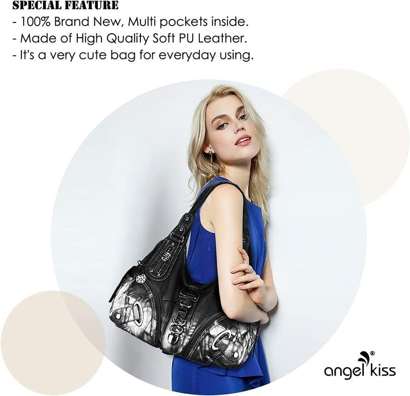 Angelkiss Women’s Large Hobo Satchel Shoulder Handbag Purse2