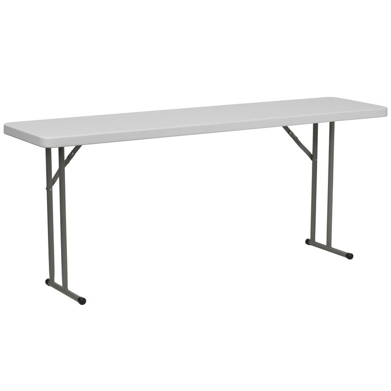 6-Foot Granite White Plastic Folding Training and Event Table1