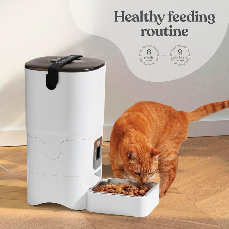 Smart Automatic Cat Feeder, 6L Food with LCD Display for Easy Setup (White)3