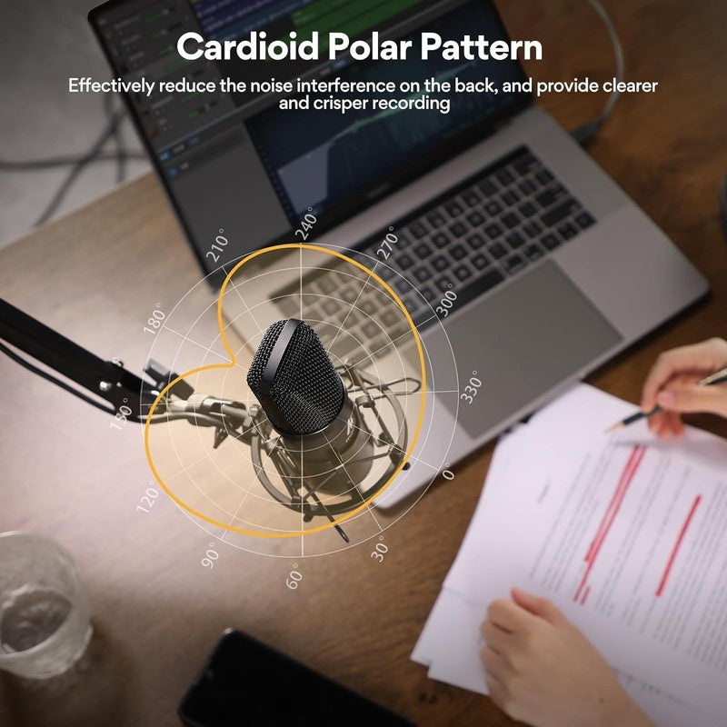 USB Microphone,  192Khz/24Bit Plug & Play PC Computer Podcast Condenser Cardioid4