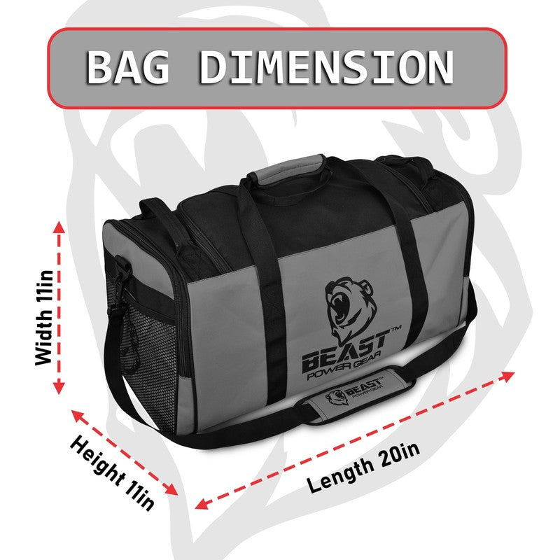 Beast Power Gear Gym Duffle Bag- Workout, Boxing, MMA, Sports Gym Bag with Shoes1