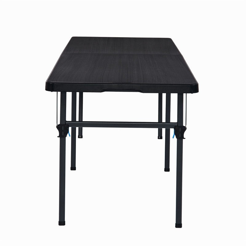 Black 8 Foot Easy Fold Folding Plastic Table, Heavy Duty, Indoor Outdoor, Scratc3