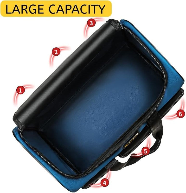Large 1680D Tool Bag 5 Pockets Heavy Duty Electrician DIY Craftsmen Blue3