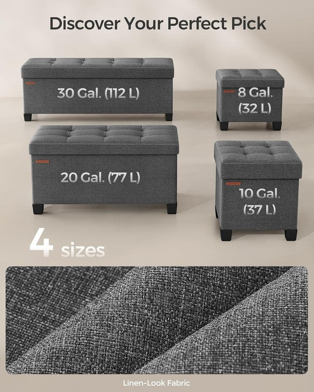 Foldable Storage Ottoman Bench Foot Rest 43'' Bedroom Living Room Slate Gray5