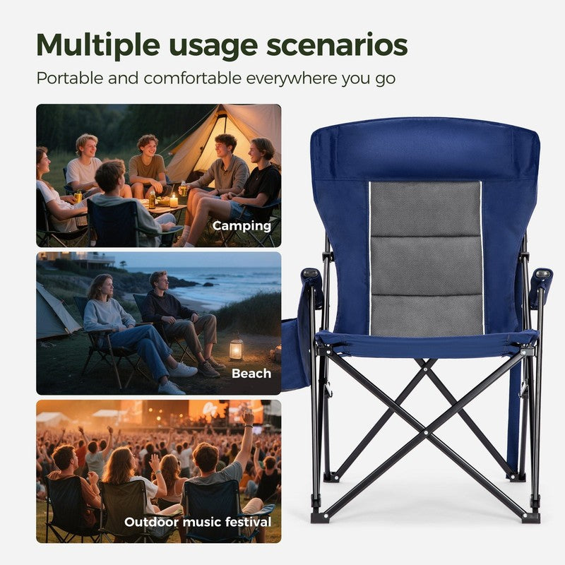 2-Pack Oversized Camping Chair Heavy Duty High Back Camping Chairs 500Lbs Capaci3