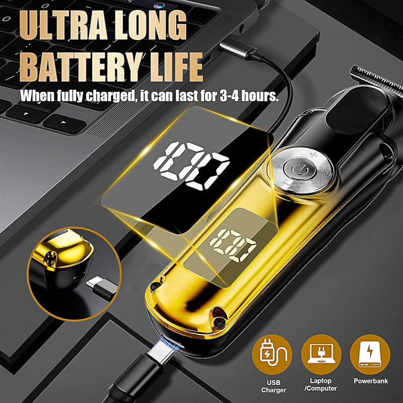 Beard Trimmer for Men, IPX6 Waterproof Electric Shaver Razor&Cordless Hair Clipp3