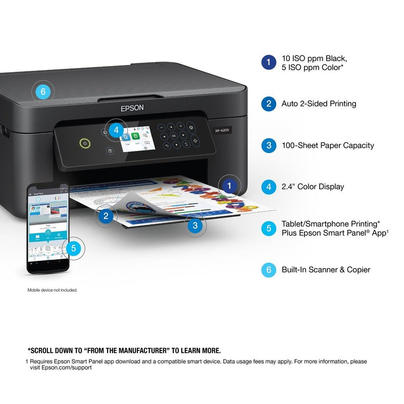 Wireless Color Printer with Scanner & Copier – Auto 2-Sided Printing, XP-42053