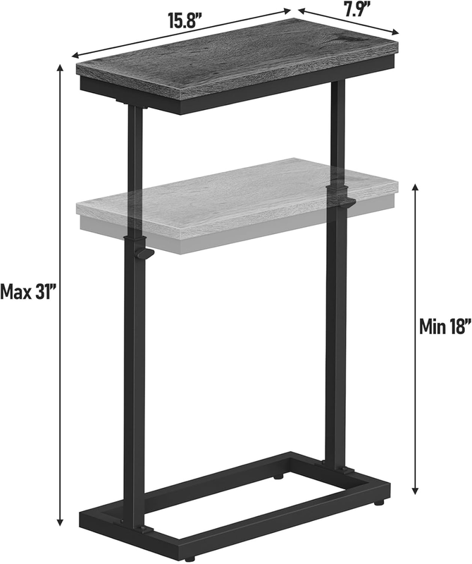 Grey End Table Side Table Tall Sofa Couch Table Living Room Bedroom8