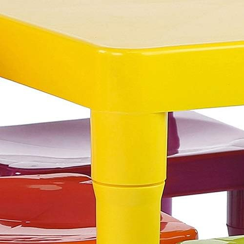 Kids Table & 4 Chairs Set Yellow Toddler Activity Playtime Arts Crafts 5pc8