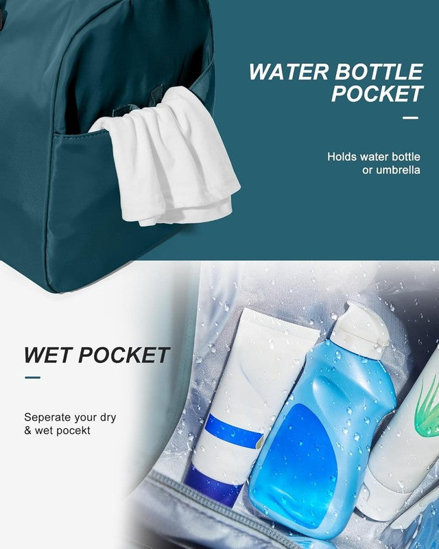 Gym Bag Unisex Shoe Compartment Wet Pocket Travel Duffel Tote Weekend Carry On3