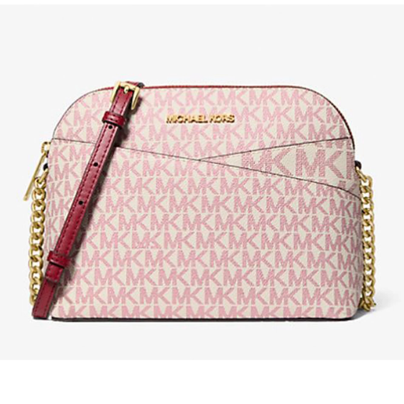 Women’s Jet Set Travel Medium Signature Logo Dome Crossbody Bag Cherry9