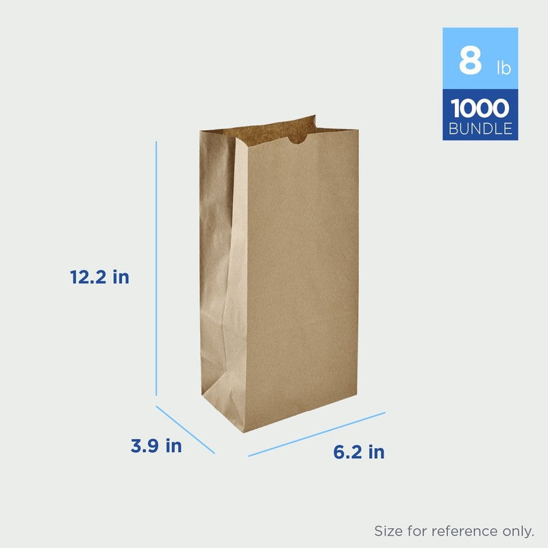 Brown Paper Bags, 8 Lb, 1,000 Ct – Kraft Grocery, Lunch, and Takeout Bags, Bulk 2