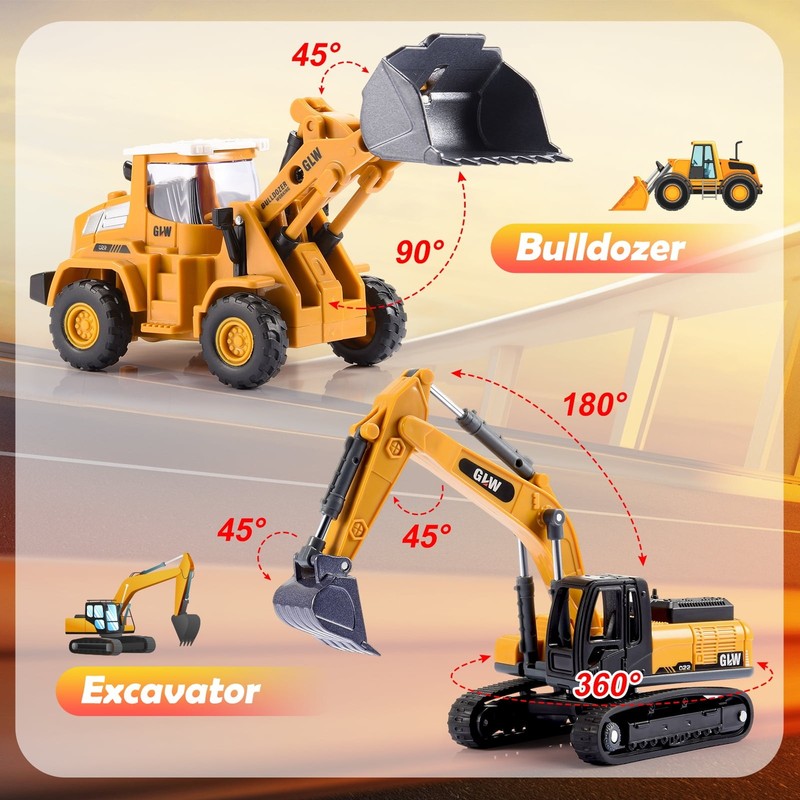 Engineering Construction Toys Set – Truck, Excavator & Bulldozer for Boys 3–73