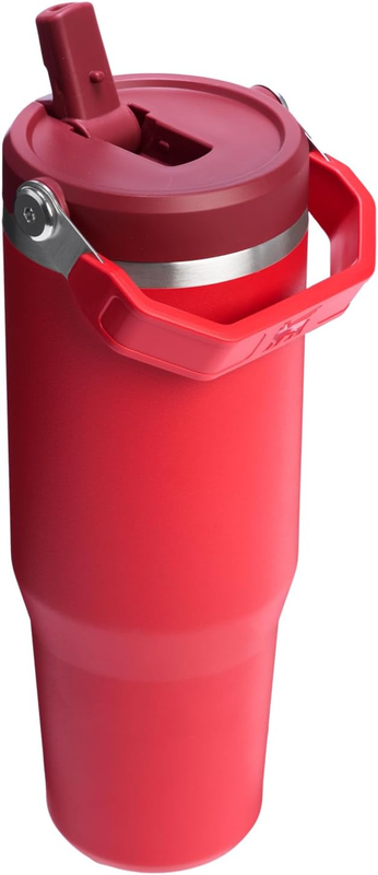 30oz Flip Straw Tumbler Stainless Steel Insulated Leak Resistant Chili Red2