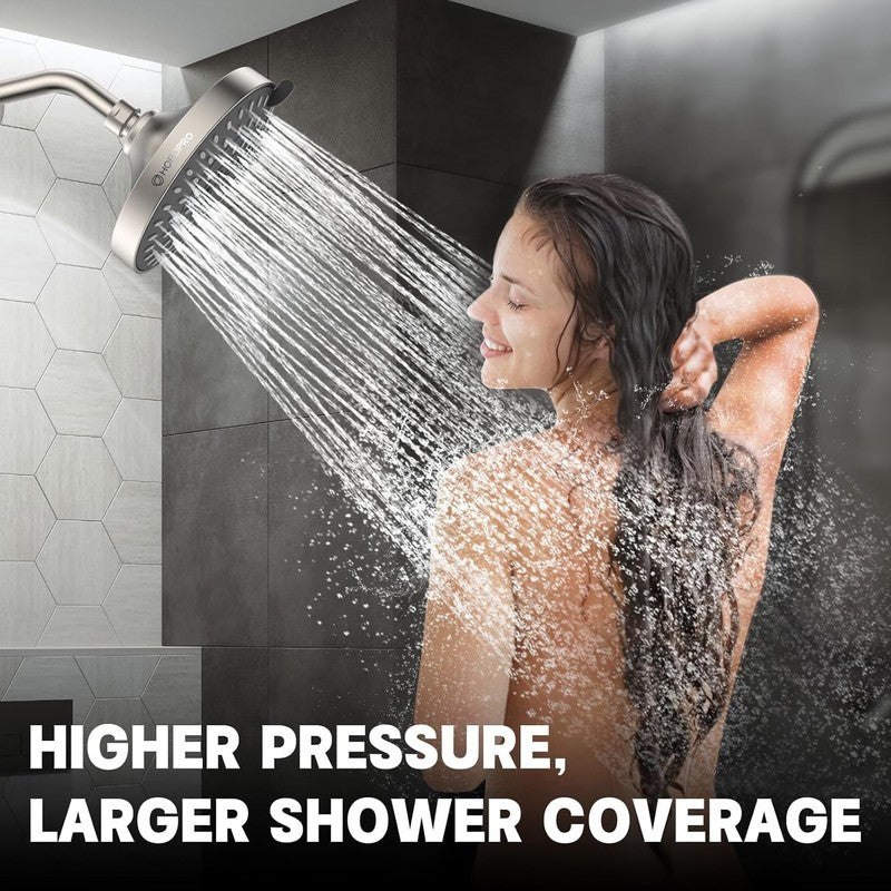 5 Mode High Pressure Shower Head 4" Fixed High Flow Brushed Nickel Black3