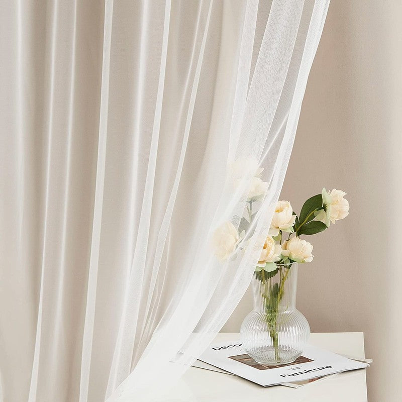 Blackout Curtains with Sheer Overlay Mix and Match Double Layer,Grommet Top,37"W2