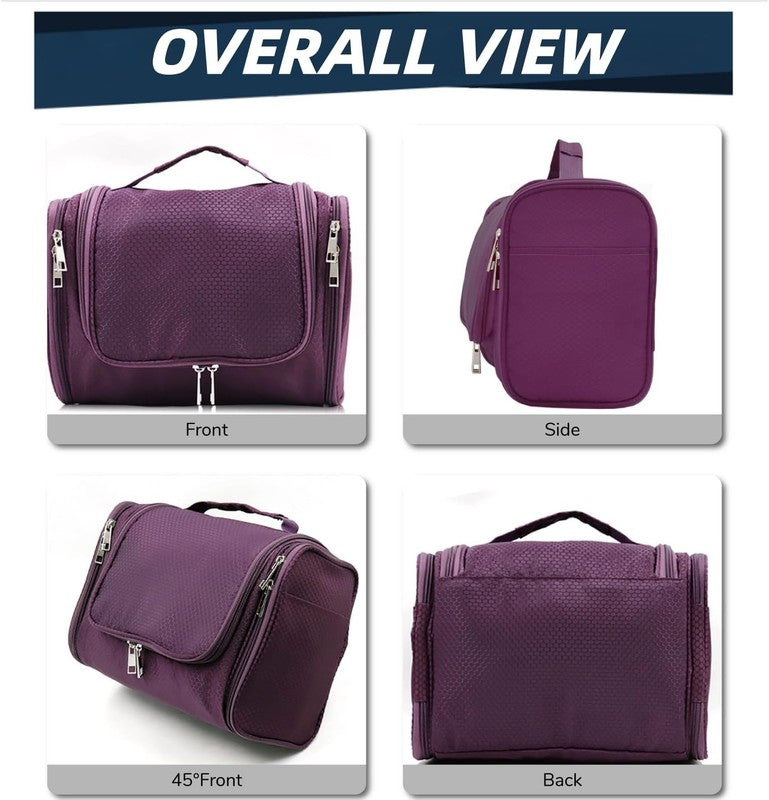 Large Hanging Toiletry Bag Travel Dopp Kit Water-Resistant Men & Women Purple2