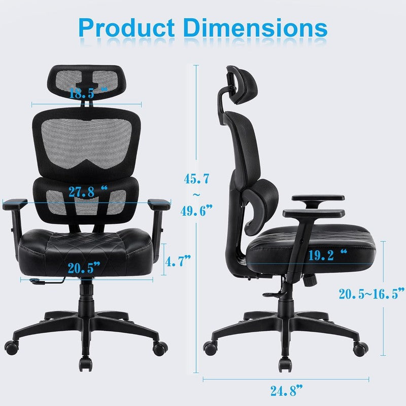 Ergonomic High Back Mesh Office Chair with Adjustable Headrest & Lumbar Support2