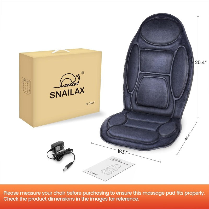 Vibration Back Massager Seat Cushion w/ Heat 6 Motors Chair Pad Home Office5
