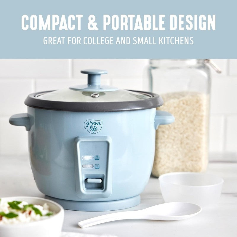 Rice Cooker 3-Cup PFAS-Free Ceramic Removable Pot Blue Haze Multicooker6