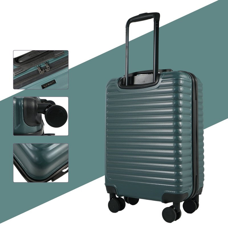 20" Underseat Hard-Sided Carry-On Luggage, Spinner Wheels, Abs,Green1
