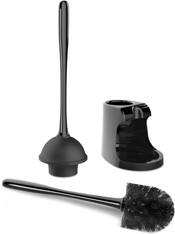 Toilet Plunger and Bowl Brush Combo for Bathroom Cleaning, Black, 1 Set3