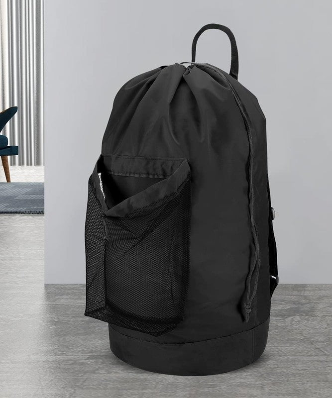 Backpack Laundry Bag with Straps & Mesh Pocket, Durable Nylon Clothes Hamper5