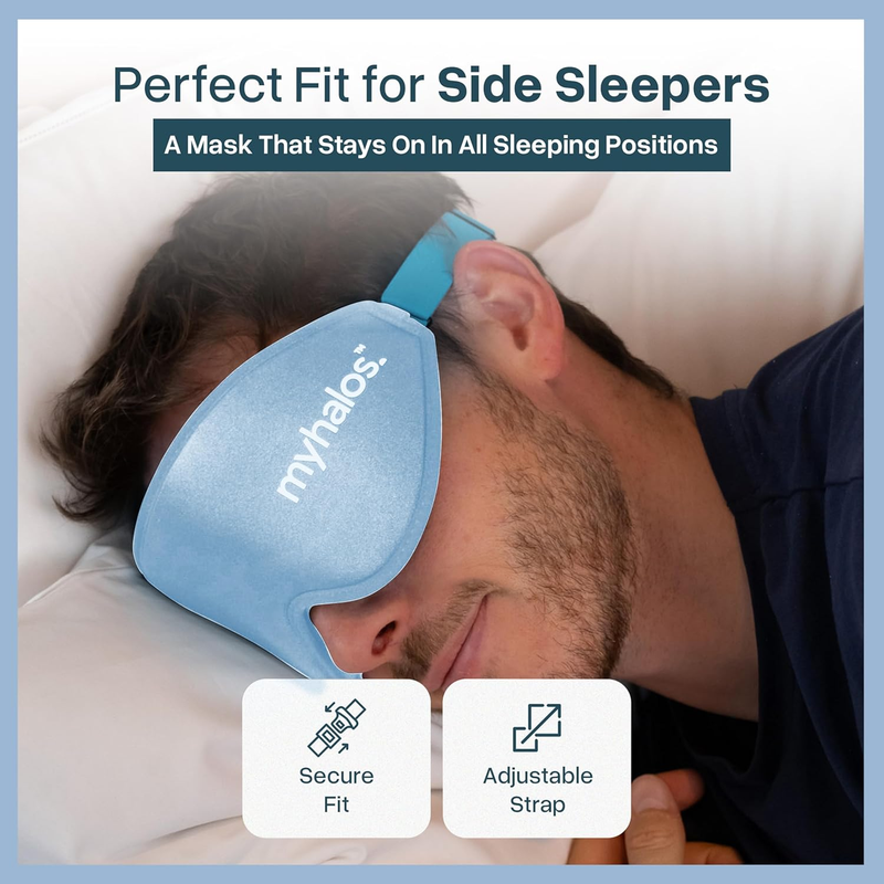 3D Blackout Sleep Mask Memory Foam Eye Mask for Side Sleepers Light Blue5